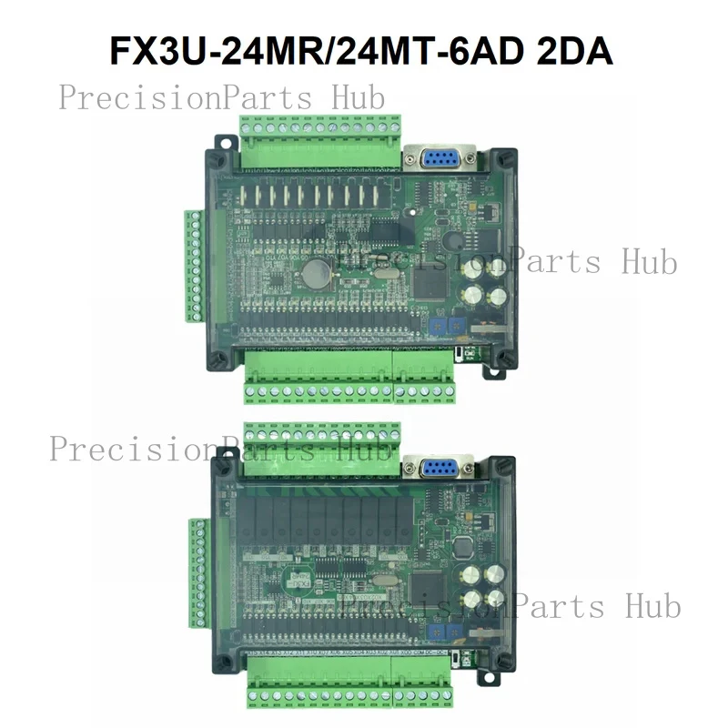 

PLC Industrial Control Board FX3U-24MR/24MT 6AD 2DA With Base Shell High-Speed Analog Programmable Controller 485 RTC DC24V