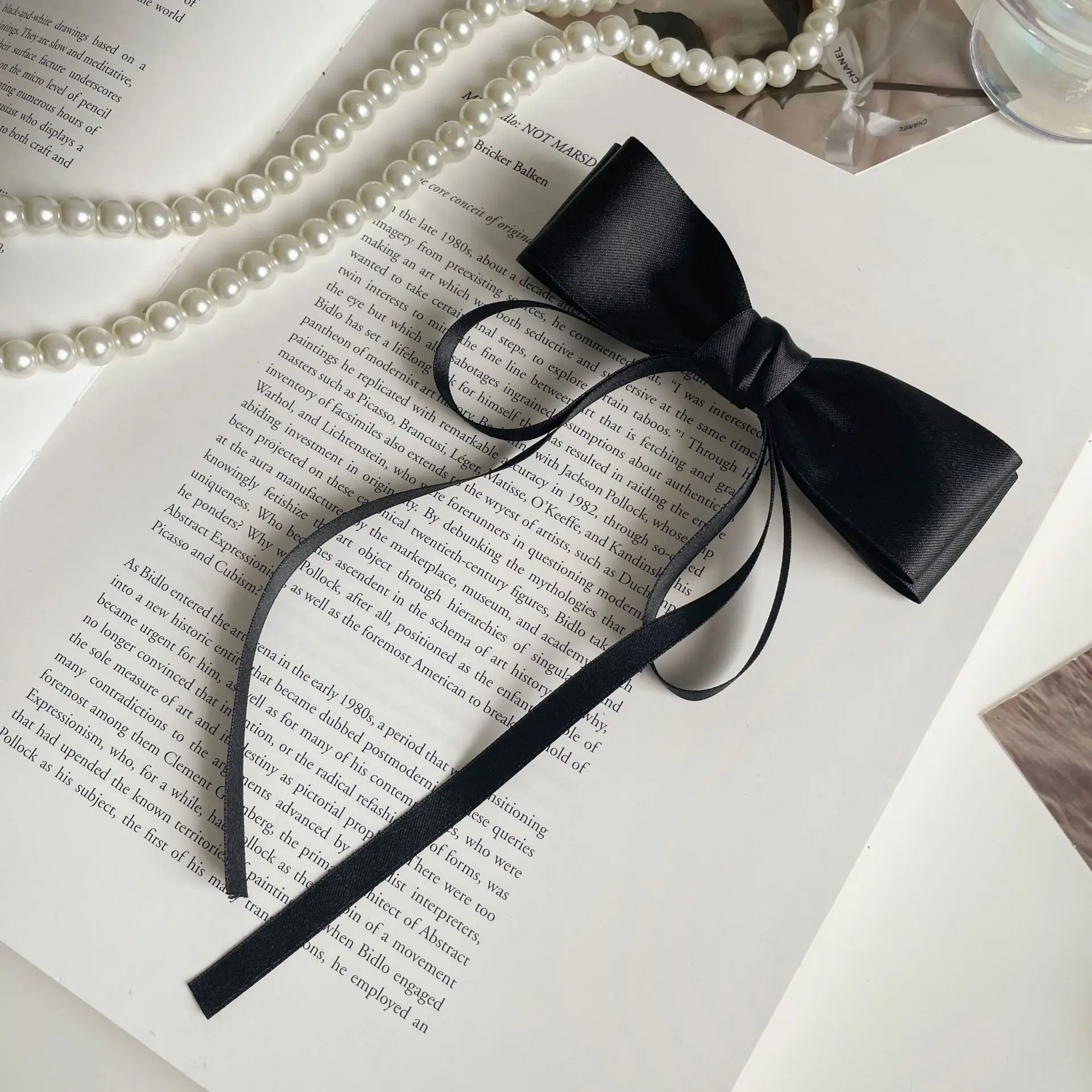 Bow Ribbon Spring Hair Clip Fairy Forest Style Non Slip Back of Head Claw for Women Half Up Hairstyle Daily Elegant