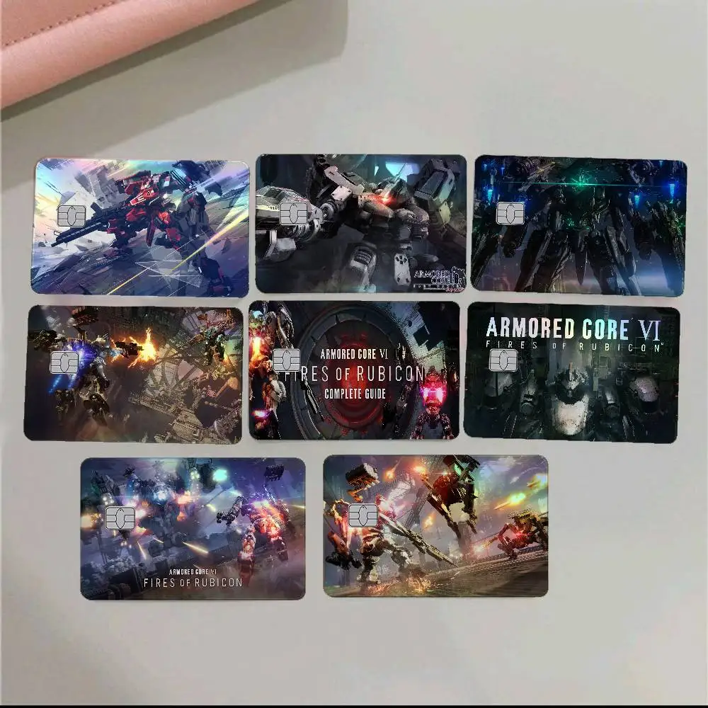 A-Armored Core 4Pcs Holographic Laser Card Stickers - Rainbow Shimmer Waterproof Skin For Credit & Bank Cards