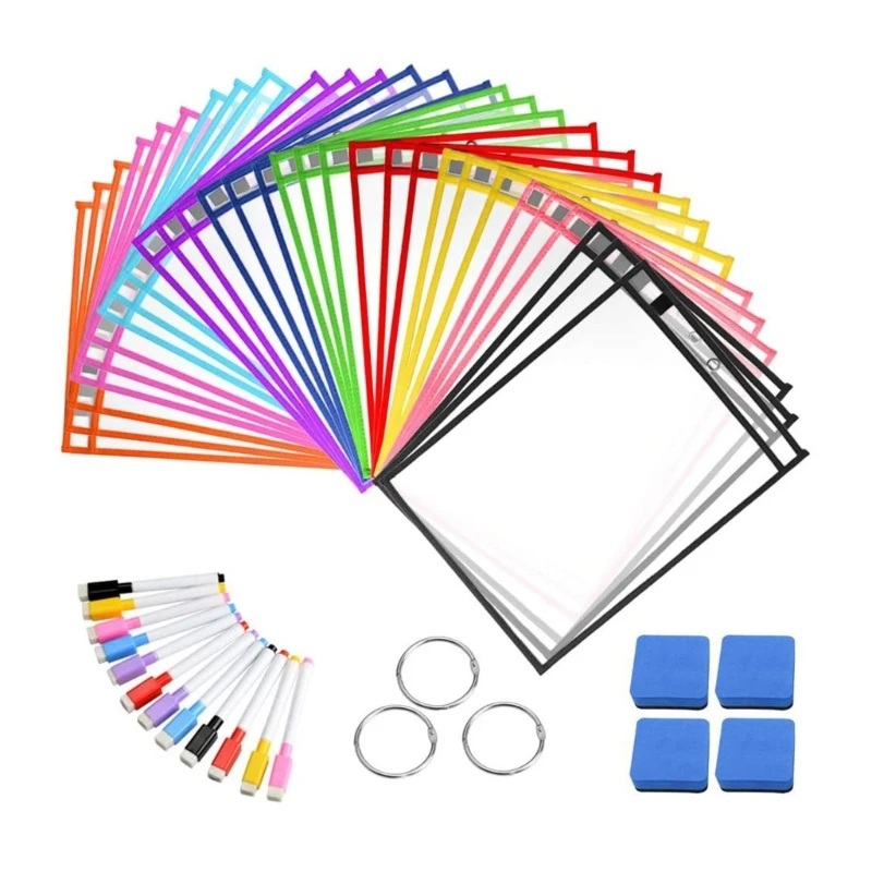 

Worksheet Pocket with Marker, Eraser, Binder Rings