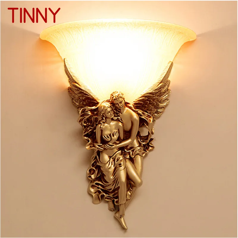 

TINNY Angel Wall Lamps LED Gold Creative Design Resin Sconce 3 colors Lights For Home Living Room Bedroom