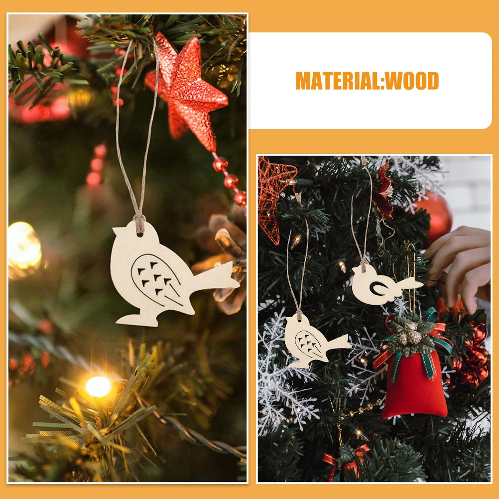 100 قطعة الحلي الخشبية الطيور لم تنته يدويا DIY القواطع للأطفال الحرف ديكور المنزل شرائح الطيور الخشبية الصغيرة الخشب الحرفية #6