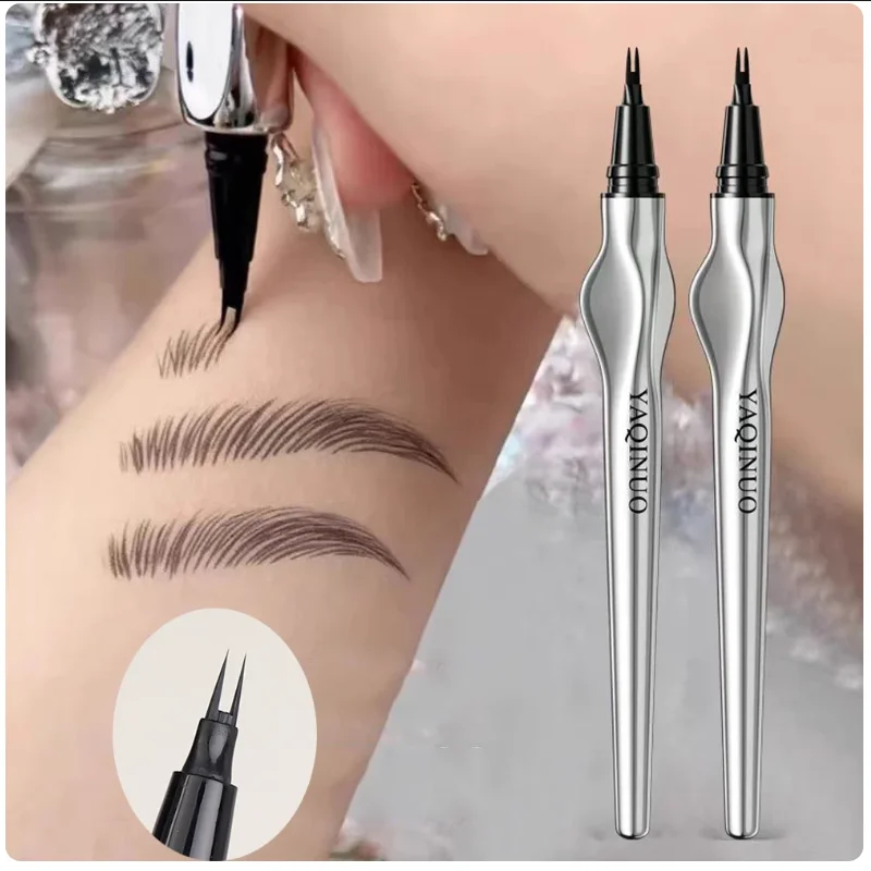 2 Point Wild Eyebrow Pencil Long Lasting Easy To Grip Eyebrow Tattoo Waterproof Thin Liquid Lying Silkworm Brow Korean Makeup