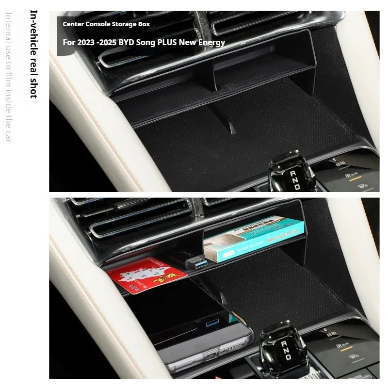 For BYD Song Plus EV Champion Seal U 2023-2025 Car Central Control Storage Box Partition Storage Interior Modify Car Accessories