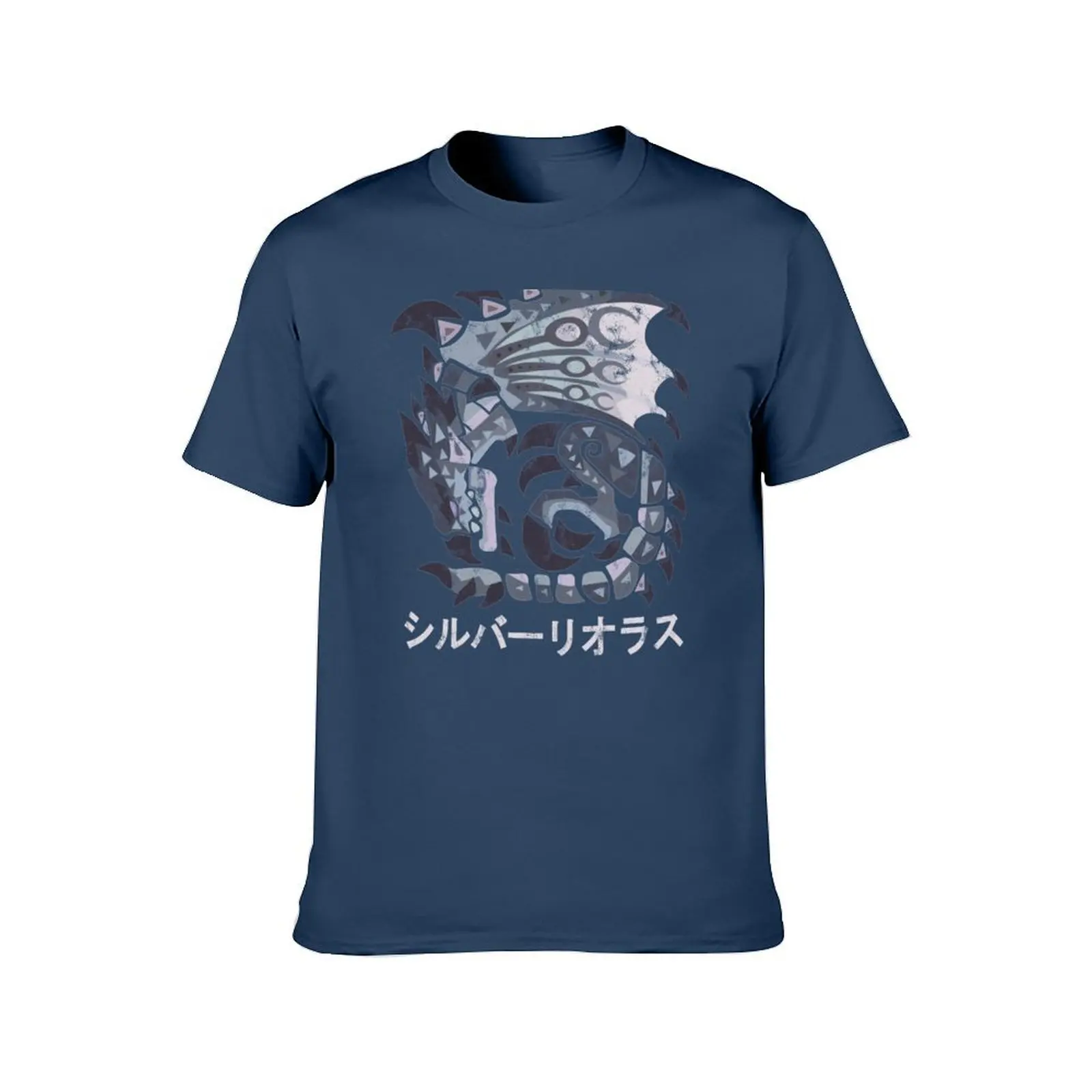 Monster Hunter World Iceborne Silver Rathalos Kanji T-Shirt quick drying football t shirt men clothings