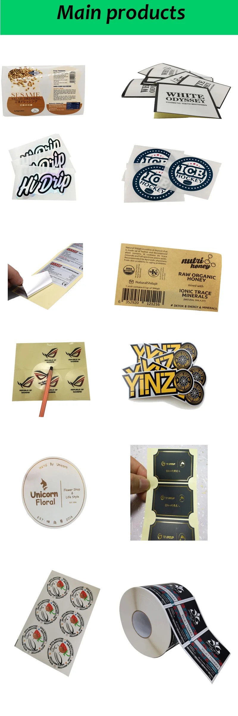 Anpassen von runden Logo-Aufkleber bedruckte Geschenks iegel Farb verpackung Dekorations etiketten beschichtetes Papier Rechteck Aufkleber 2-6cm – Detail 2