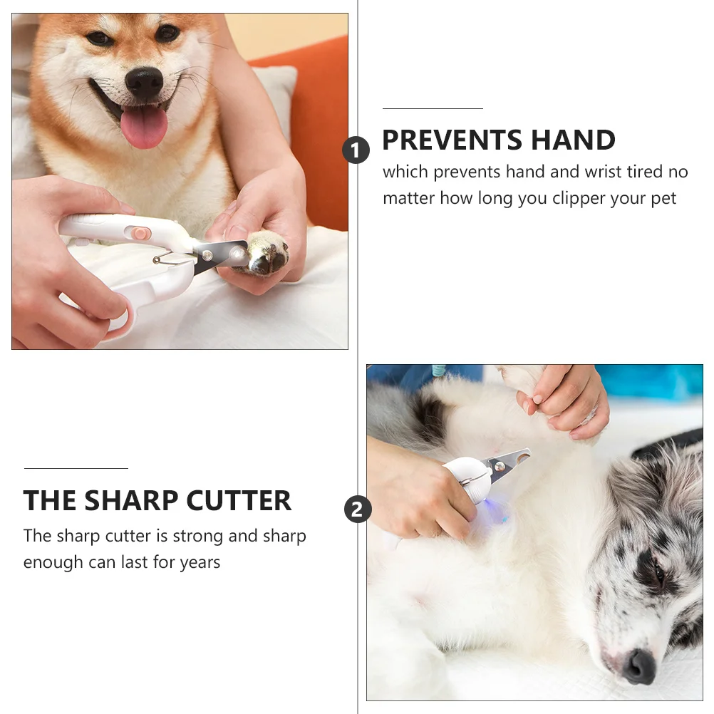 

Ergonomic Pet Nail Trimmer with LED Light Strong Cutter Last Years Safe for Dogs Kittens Puppies Bunny Grooming