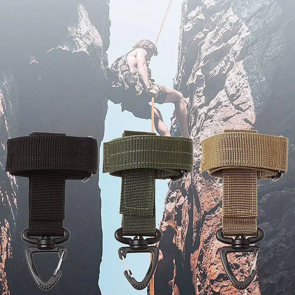 Outdoor Accessories Nylon Webbing Hanging Buckles Keyring Storage Buckle Fixed Pocket Belt Gloves Rope Holder Gloves Hook