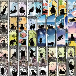 50Pcs Kawaii Cat Stickers Cute PET Black Cat  DIY Stickers Scrapbooking Phone Luggage Skateboard Decorative Waterproof Decals