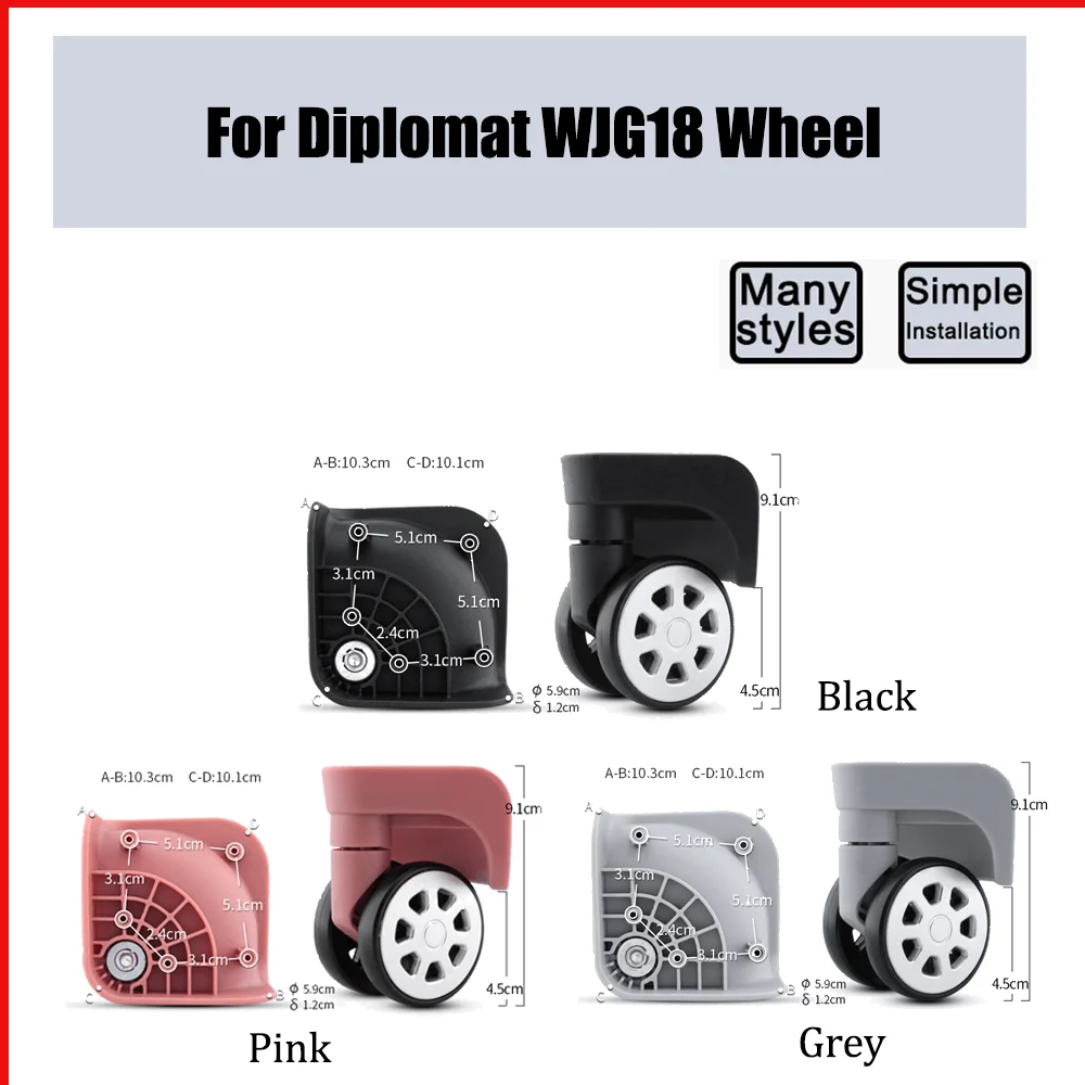 

For Diplomat WJG18 Trolley Case Wheel Pulley Sliding Universal Luggage Wheel Silent Smooth Wear-resistant Accessories Casters