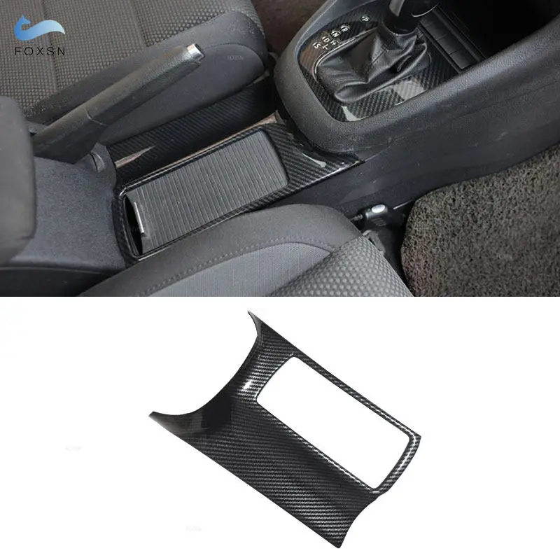 ABS Carbon Fiber Pattern Car Accessories Central Control Water Cup Holder Panel Frame Cover Trim For VW Golf 6 MK6 2008-2013