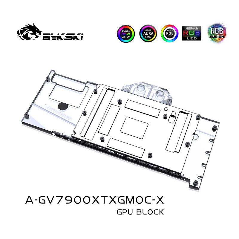 Imagem -02 - Bykski-gpu Water Block para Gigabyte Radeon rx 7900xtx Gaming oc Placa Gráfica Cooler Backplate A-gv7900xtxgmoc-x