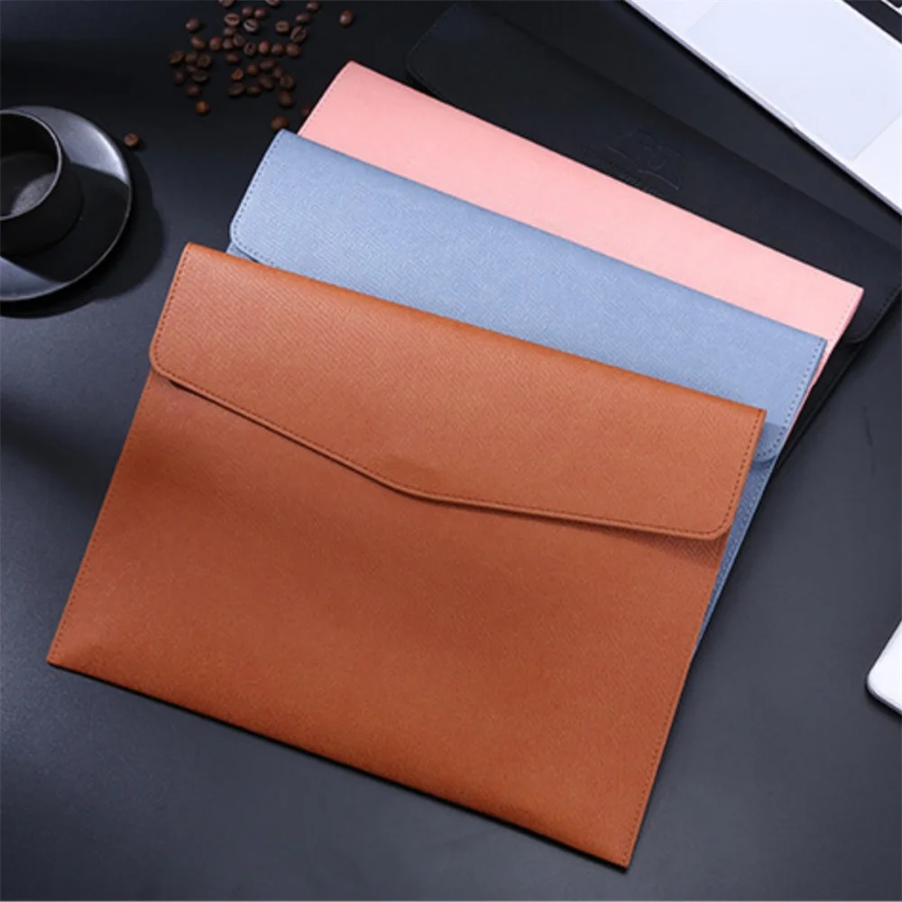 A4 Leather File Bag Large-capacity Storage Business Office Data Document Bag Folder Bag Organizer School Office Supplies