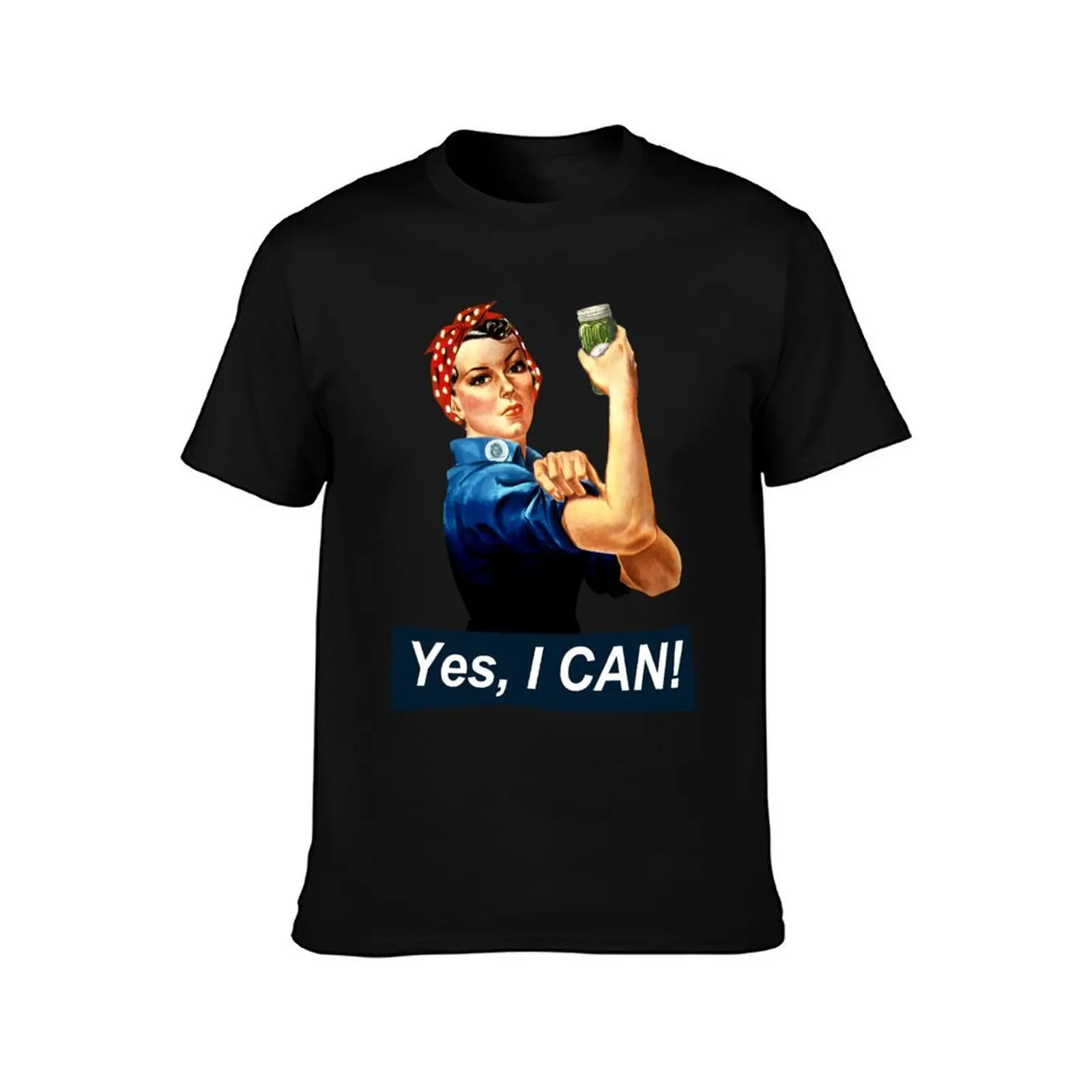Funny Satire Rosie the Riveter Canning Yes I CAN T-Shirt Simple Print Design T-Shirt