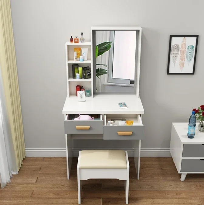 Table de maquillage moderne pour chambre à coucher, 60cm, avec rangement, économique, Mini Table de maquillage Simple, petit appartement