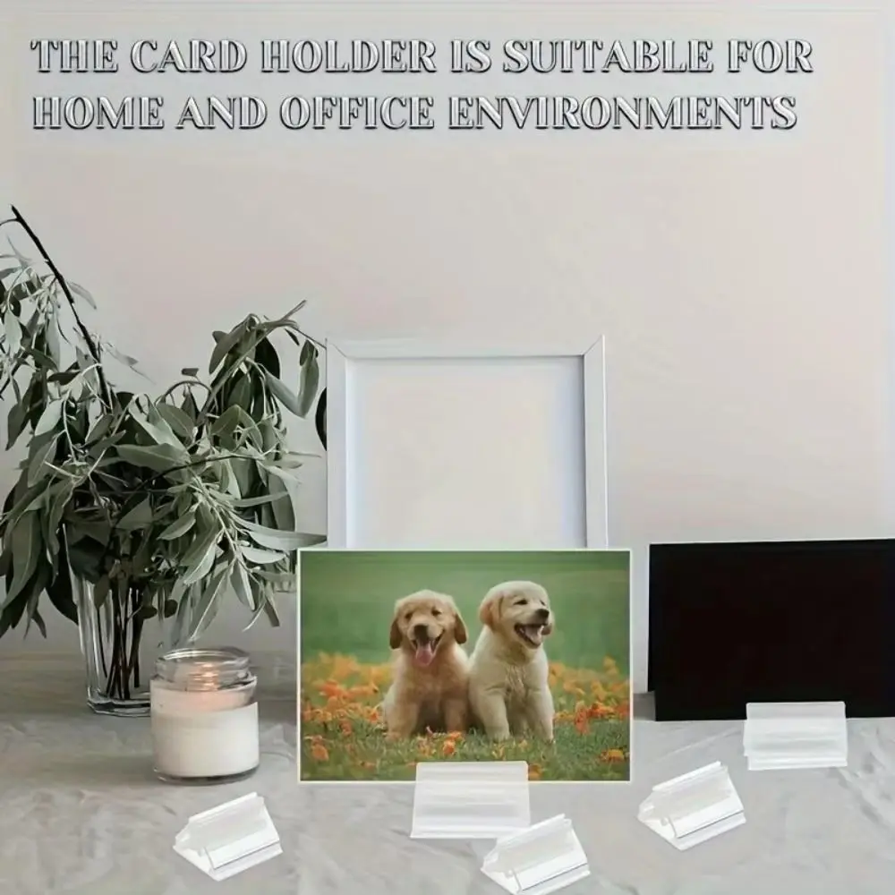 24pcs Portable Acrylic Card Holder Multi-functional Transparent Board Markers Holder Durable Card Display Stands Home Office