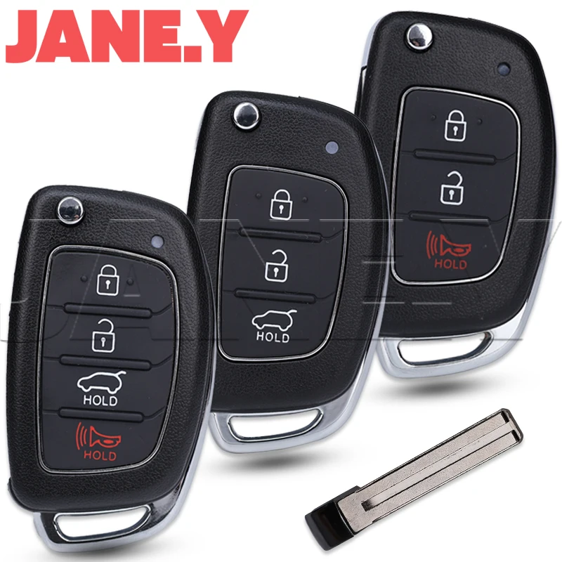 Car Key Shell Fob Flip pieghevole 3/4 pulsanti per Hyundai HB20 Auto per SANTA FE IX35 IX45 per Accent I40 per Solaris Remote Case