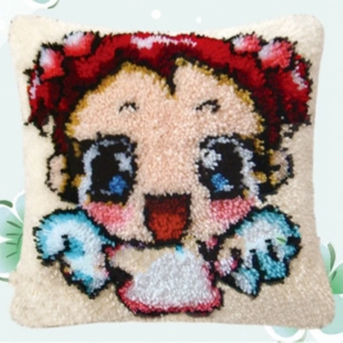 Rugs Cross-stitch Pillow Latch Hook Kits Cute Child Embroidery Carpet Do It Yourself Needlework Pillow Foamiran For Crafts view 6