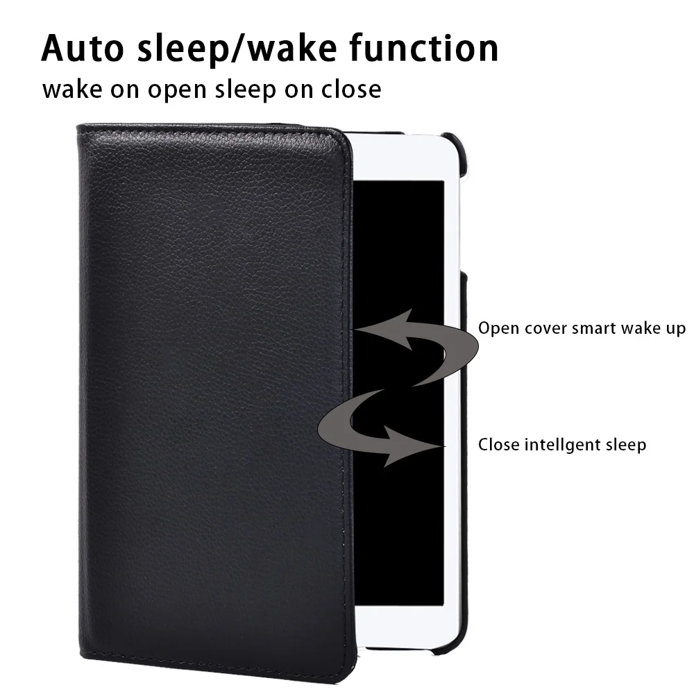 Leather Tablet Stand Case for Apple Ipad Air 1/Air 2/Air 3 10.5/Air 4 10.9/Air 5 360 Rotating Smart Wake Up Protective Cover