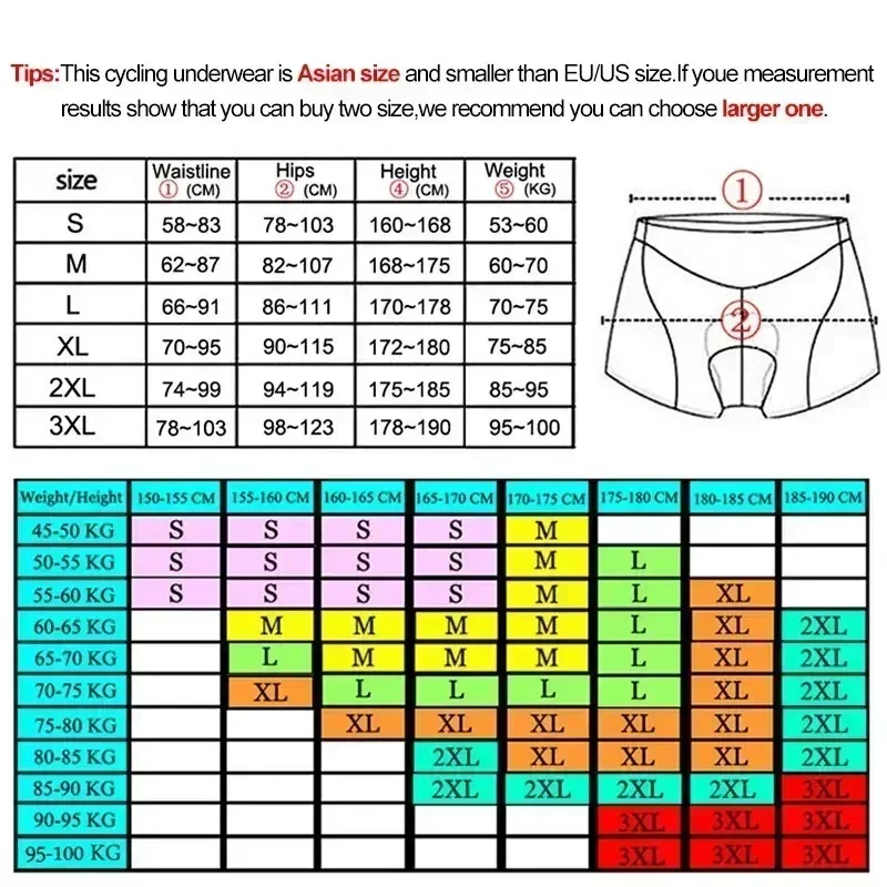 X-TIGER Heren Fietsondergoed met 5D Gel Gedempte MTB Boxer Fietsbroek Wegwielrennen Ondergoed Fietsuitrusting