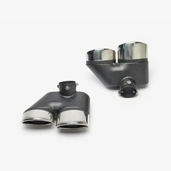 One Pair Statinless Steel Car Exhaust Tips For Mercedes Benz W220 S350 S320 S500 Muffler Tip Exhaust Pipes Tailpipe Nozzle