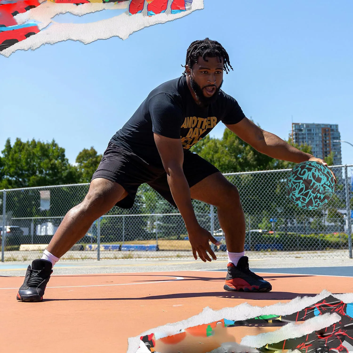 كرة سلة مطاطية مقاس 7 للتدريب الداخلي/الخارجي، كرة سلة مطاطية مقاومة للاهتراء