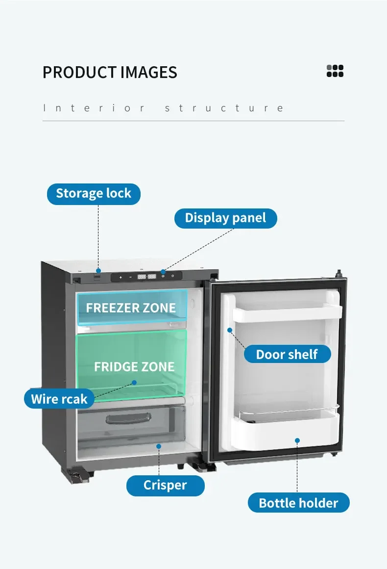 12v caravan fridge mini car fridge for caravan boat with removable freezer section