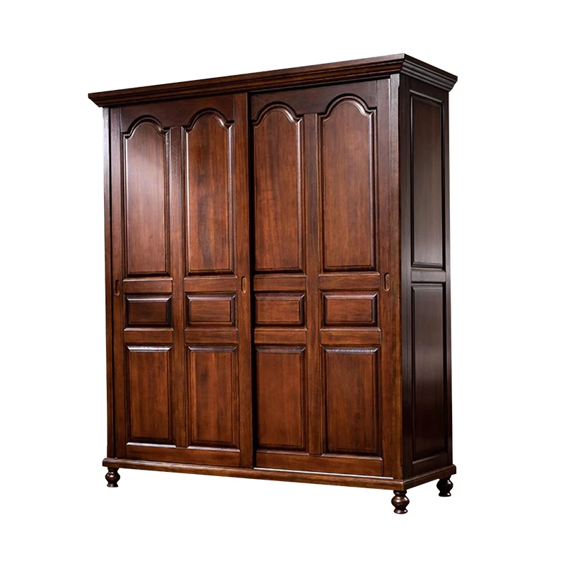

Sliding Door Wooden Wardrobe Modern Design Four Doors Hotel Cloths Cabinet Home Bedroom Furniture Closet Wardrobe