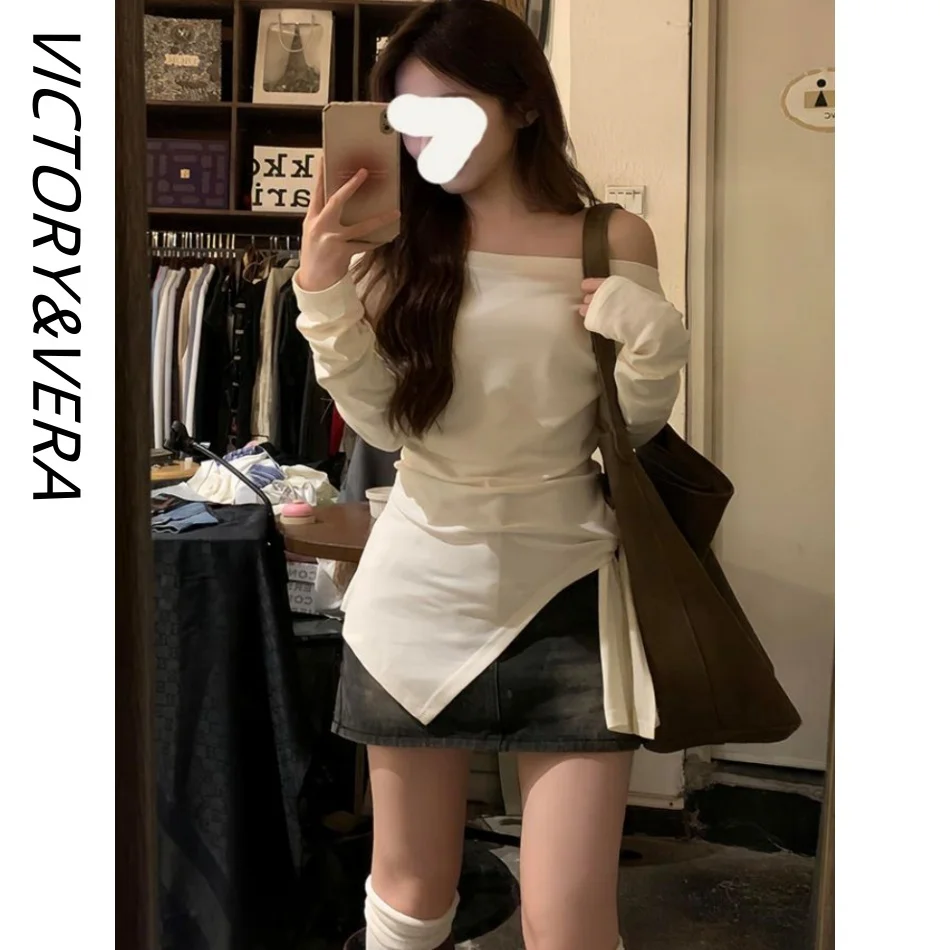 

Long Sleeve T-Shirts Womens Stylish Cotton Tops Slim Fit Comfortable Autumn Street Trendy Popular Korean Feminine Style