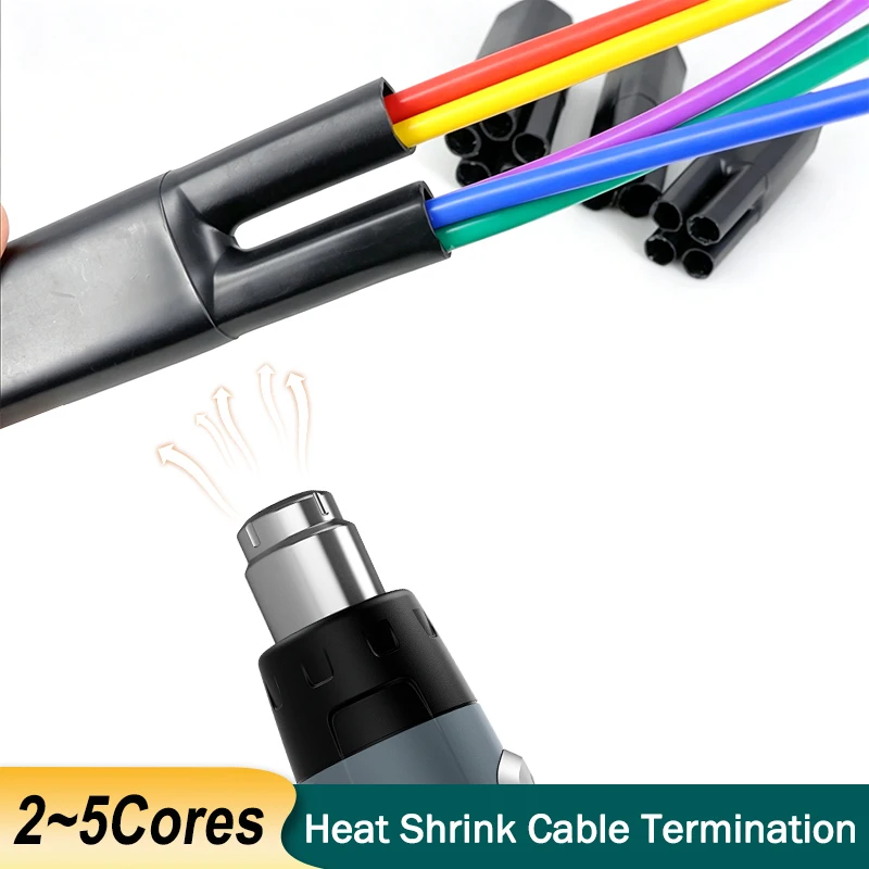 Heat Shrinkable Finger Cot 1KV Low Voltage Cable Terminal Head Heat Shrinkable Branch 2345 Core Finger Cot Insulation Protection