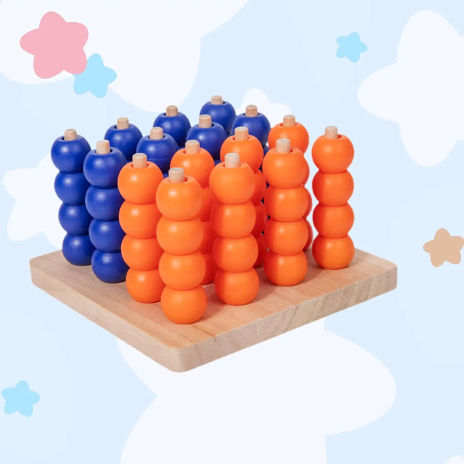 لعبة لوح خشبي كلاسيكية مصنوعة يدويًا بأربعة في صف لعبة لحفلات الأطفال والأسرة #3