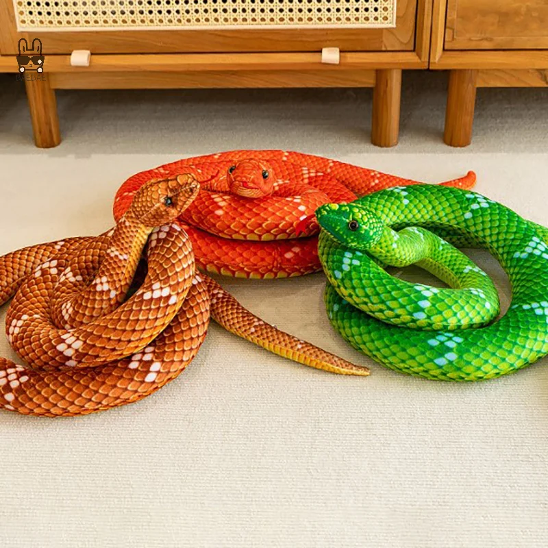 1Pcs 80/110cm Simulation Printed Snake Chinese Mascot Plush Toy Stuffed Soft Animal Dolls Festive Decoration Toy For New Year image 4