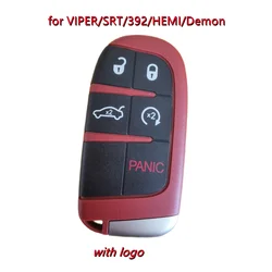 1pcs 5Buttons Smart Key Shell for Dodge SRT VIPER 392 Daytona HEMI Challenger Hellcat Demon Trackhawk Scatpack