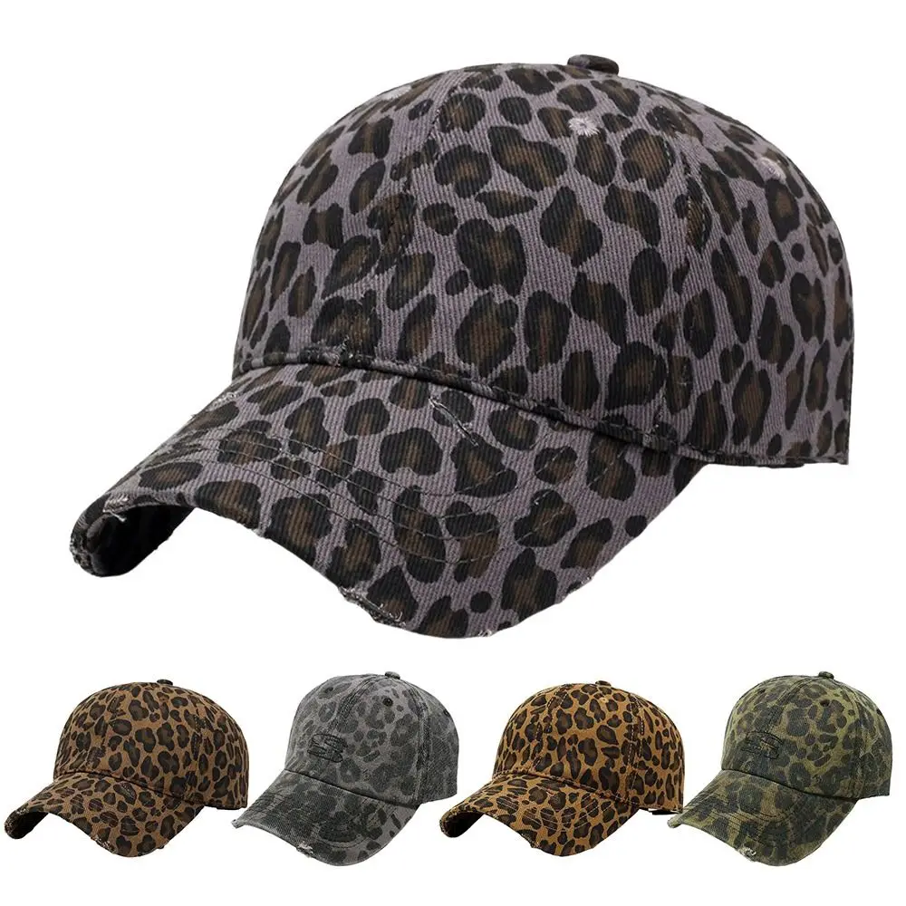 

Fashion Accessory Retro Leopard Print Hat Adjustable Strap Breathable Baseball Cap Sun Hat Outdoor Sports