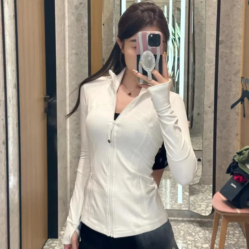 Stand-up Collar Yoga Clothes, Tops, Fitness Clothes, Long-sleeved Running Sports Jackets, Jackets, Female Hair