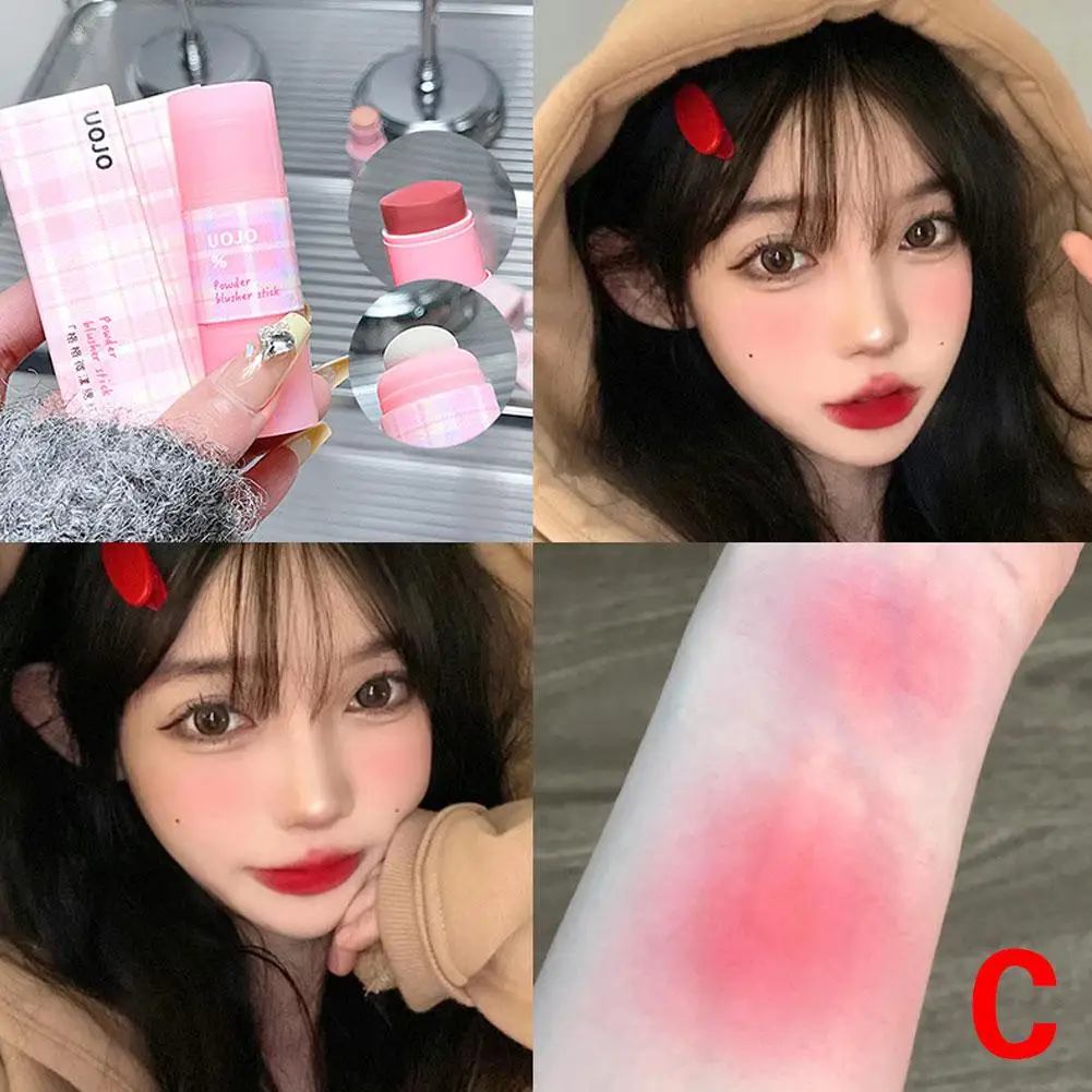 Monochrome Cute Blusher Stick Cream Smooth Cheek Tint Nude Blush Natural Matte Pink Rose Face Rubor Rouge Korean Women Makeup