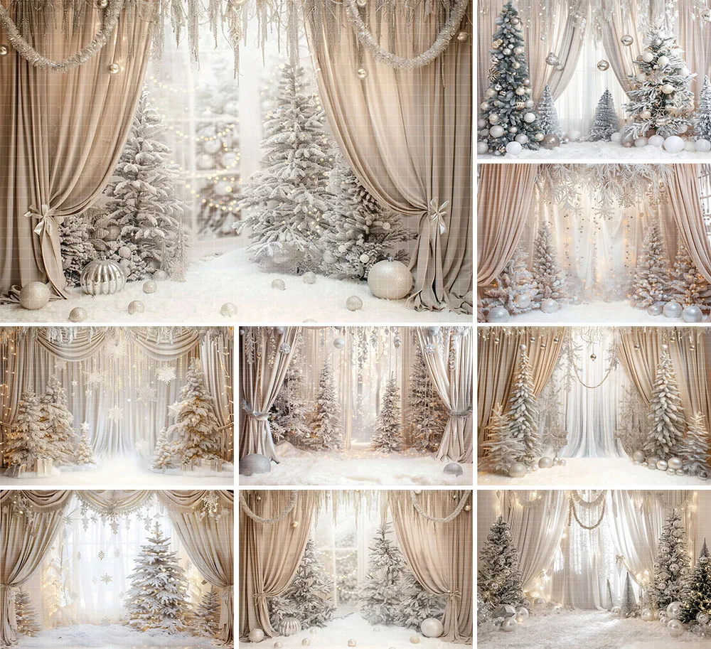 Mehofond Photography Background Winter White Christmas Forest Xmas Trees Gifts Kids Family Portrait Decor Backdrop Photo Studio