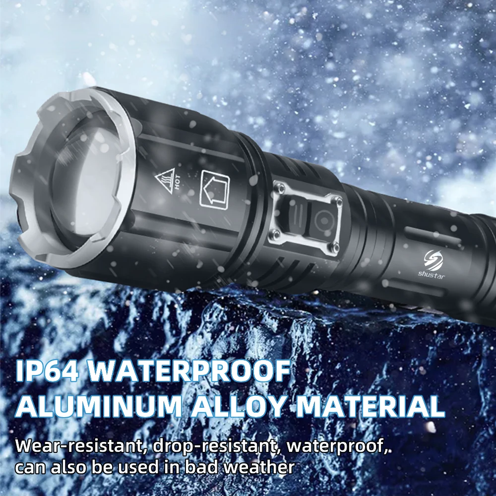 XHP160 Powerful Flashlight High Power with Power Bank Function Self Defense Rechargeable Lamp Torch Lantern Led Flashlights