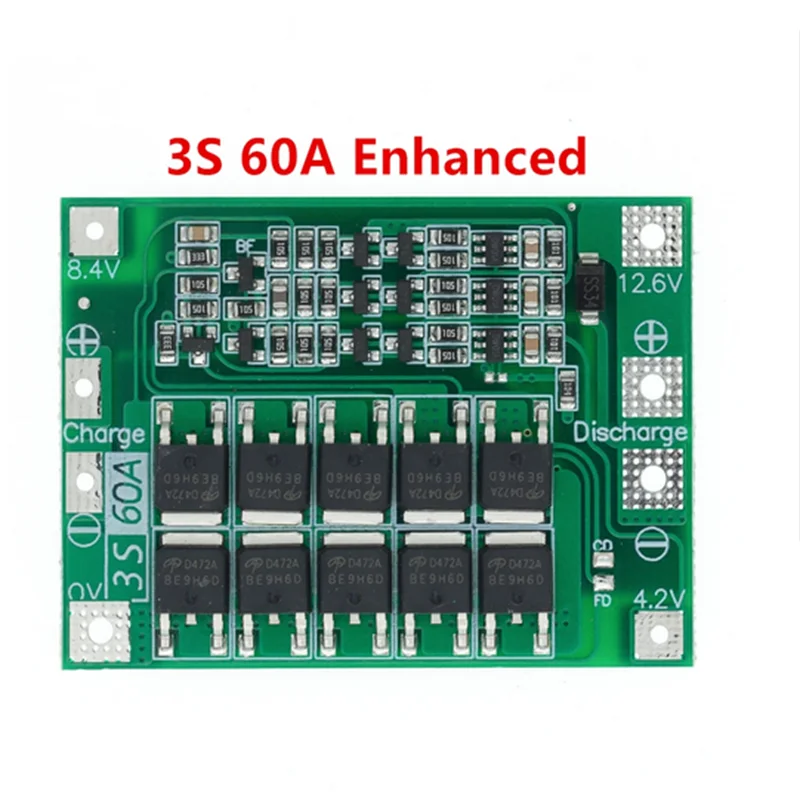 3S 4S 40A 60A Li-ion Lithium Battery Charger Protection Board 18650 BMS Drill Motor 11.1V 12.6V/14.8V 16.8V Enhance/Balance