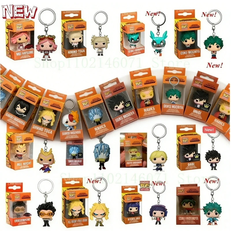 New Funko Pocket Keychain My Hero Academia Deku Bakugo Mirio Togata Dabi Izuku Midoriya Kyoka Jiro Model Toys Adult Kids Gift