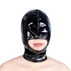 Bondage Gear Pearlite Layer Bdsm Hood With Zipper Erotic Products Fetish Slave Headgear Sex Toys Exotic Costumes Cosplay SM Mask