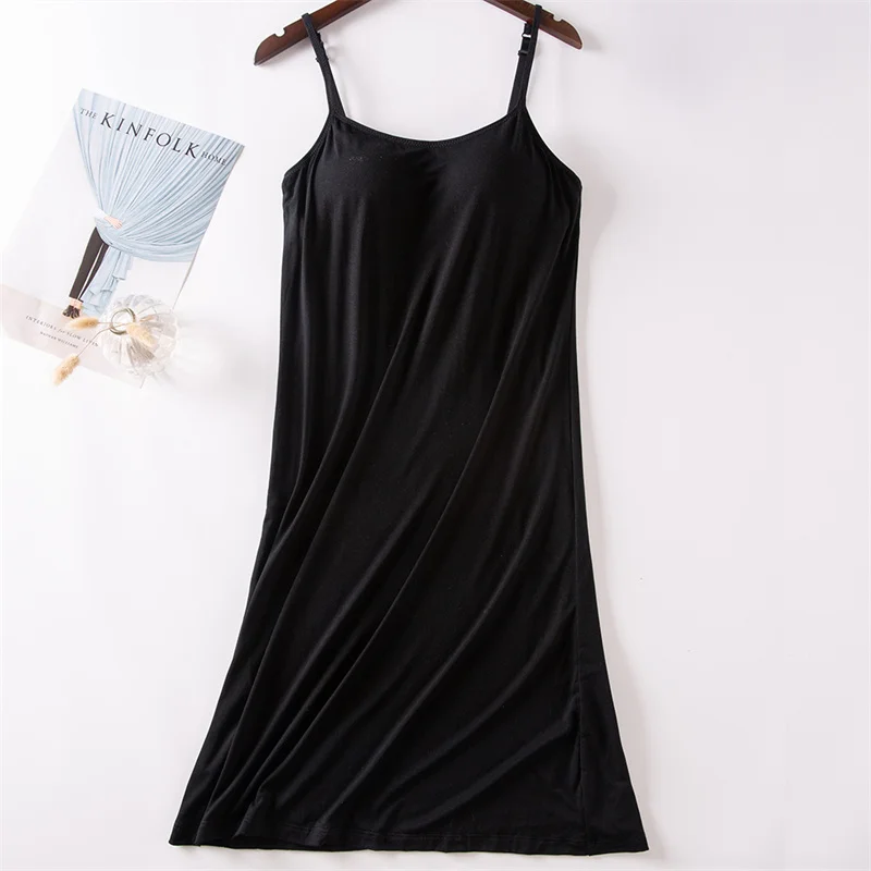 Comfort Soft Nightwear For Women Chest Pad Sexy Sleepwear Night Dress Modal Cotton Summer Nightgowns Female Sling Nightdress