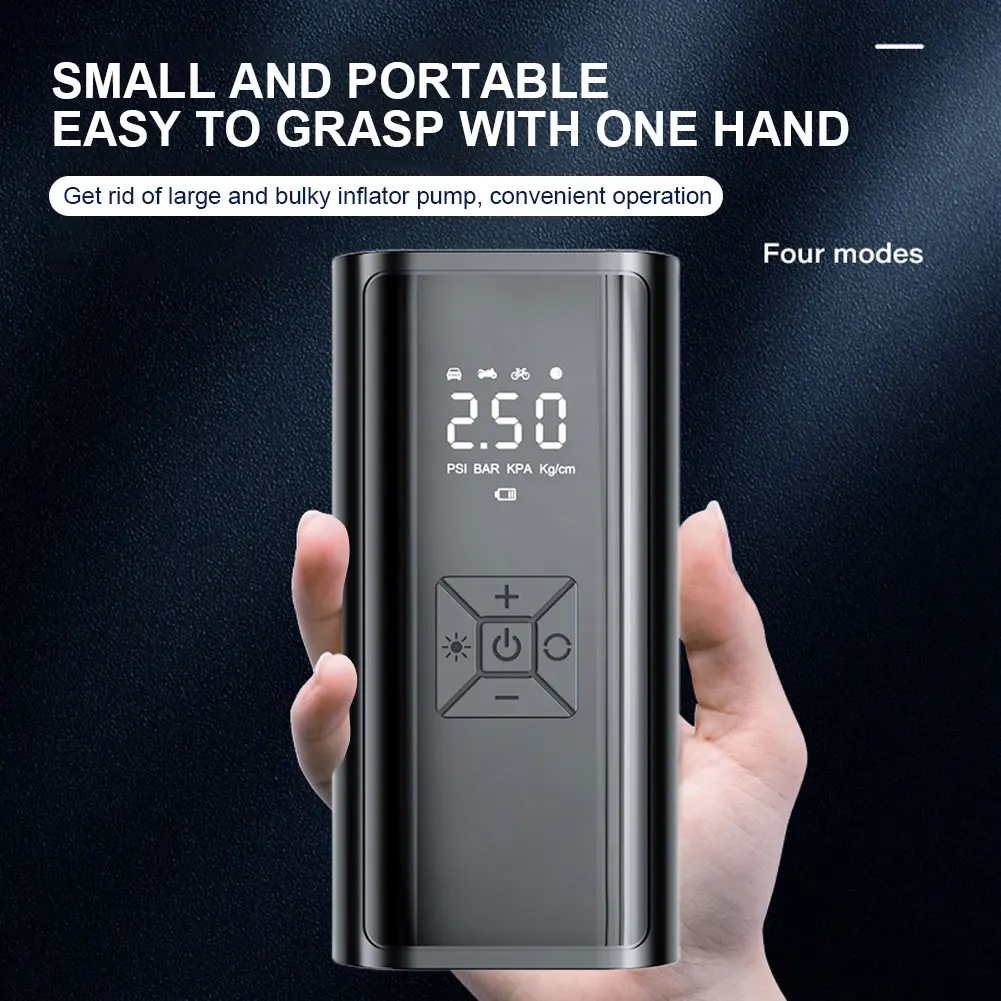 

Automatic Air Pump Intelligent Rechargeable Air Pump Wireless Multifunctional Air Pump for Vehicle Motorcycle for Car Tyre Balls