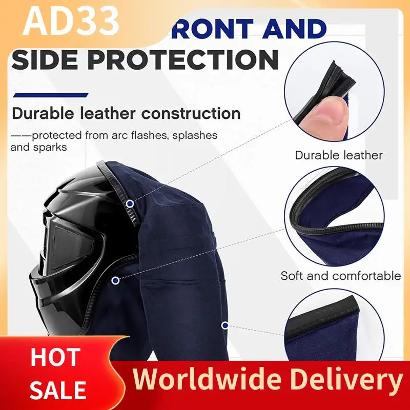 Top Deals 2Pcs Welding-Helmet Cover And Helmet-Bib Set, Welding Accessories Fit Seal For Welding Neck Protection