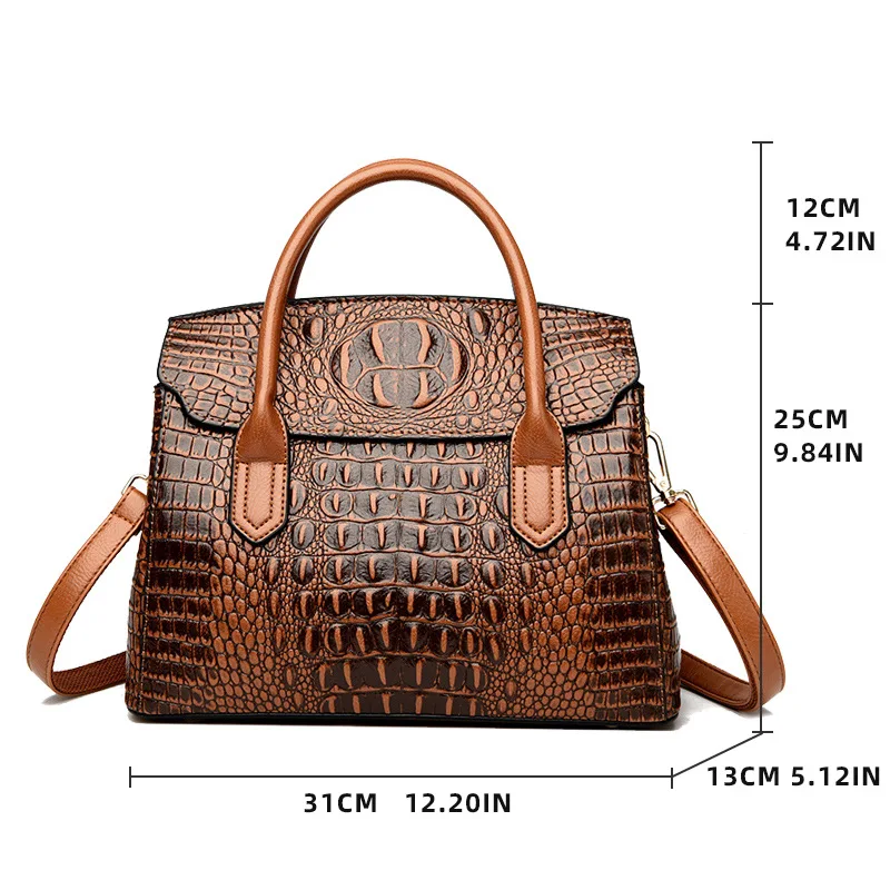 New Crocodile Pattern High Quality Crossbody Bag Soft Leather Luxury Handbags Elegant Bags New Women's the tote Bag vip sac