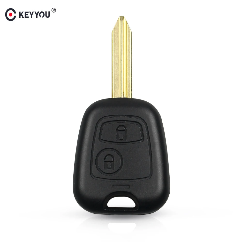 KEYYOU-funda de llave de coche con 2 botones, mando a distancia, para Peugeot Partner Expert Boxer SX9 Blade