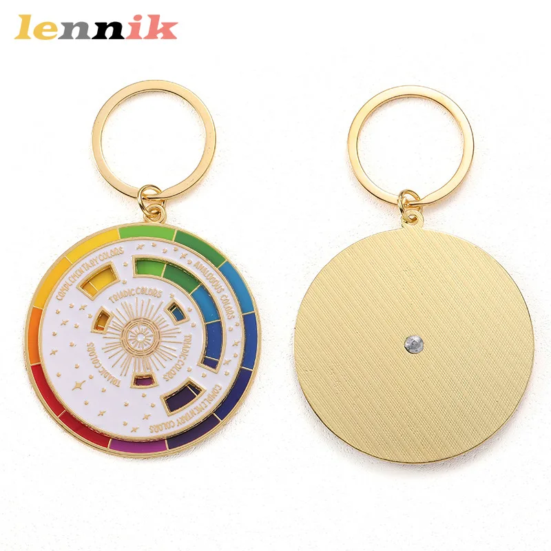 سلسلة المفاتيح الدوارة الملونة الإبداعية تحل مشكلة مطابقة الألوان، مجموعة/مفتاح الأزياء المثالية، فكرة هدية عصرية!