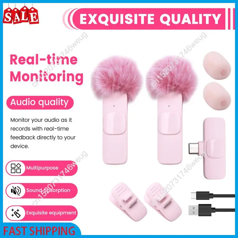 XFDZ-New Wireless Lavalier Microphone Portable Audio Video Recording Mini Microphone For PC Camera Live Gaming Phone view 3