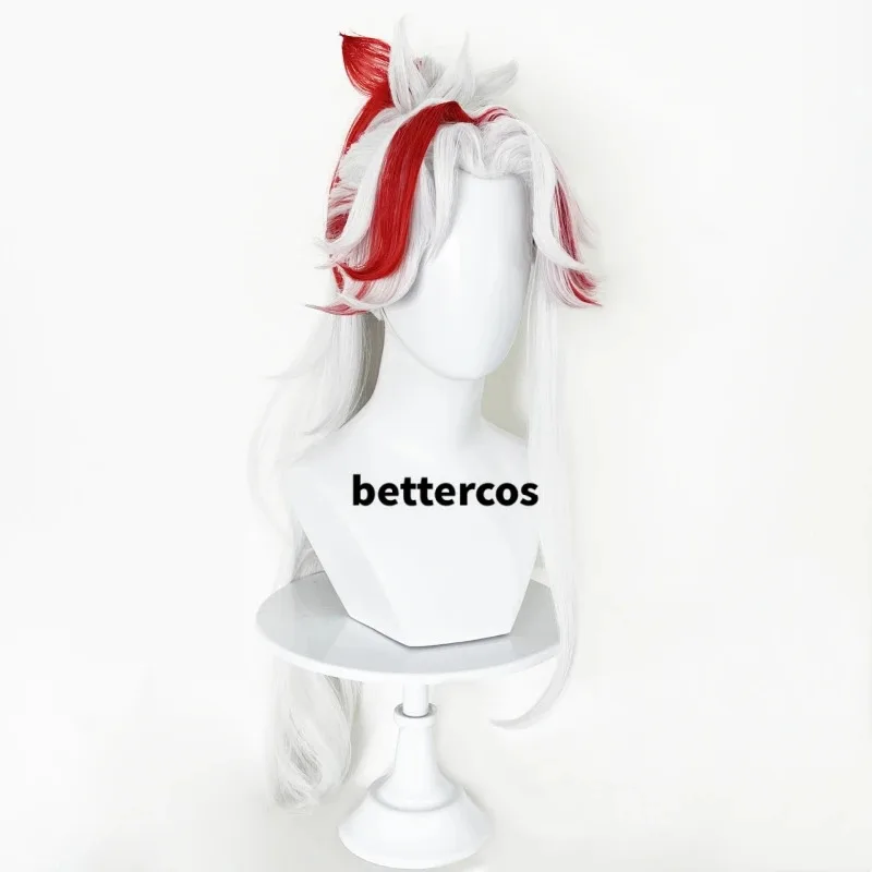 

Candy 2025Yone Cosplay LoL Grey White Red Ponytail Clip Heat Resistant Synthetic Heartsteel Yone Anime + Wig