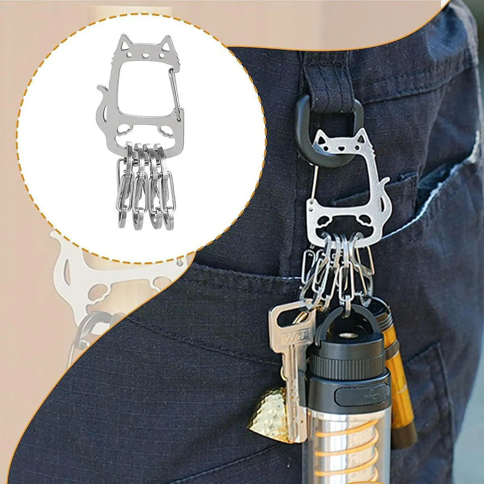 พวงกุญแจโลหะใส่ของจำเป็นในชีวิตประจำวันสำหรับผู้หญิงที่บ้านในวันครบรอบ